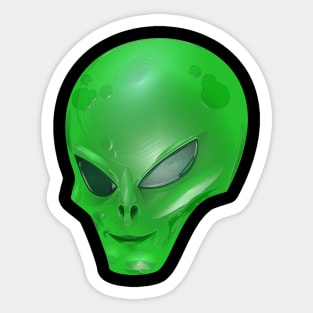 Green Alien Creature Sticker